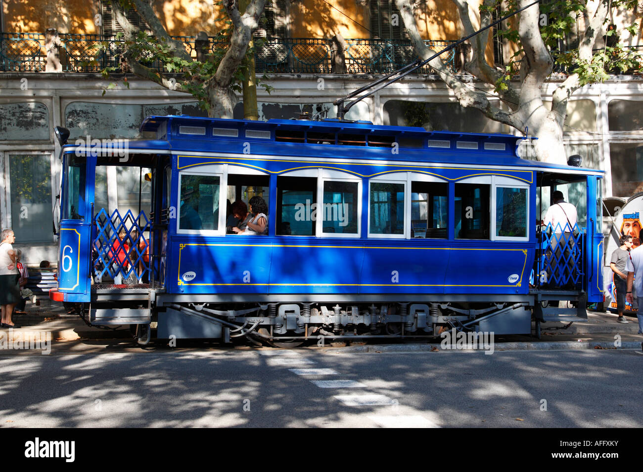 Tramvia Blau Barcellona Spagna europa Foto Stock