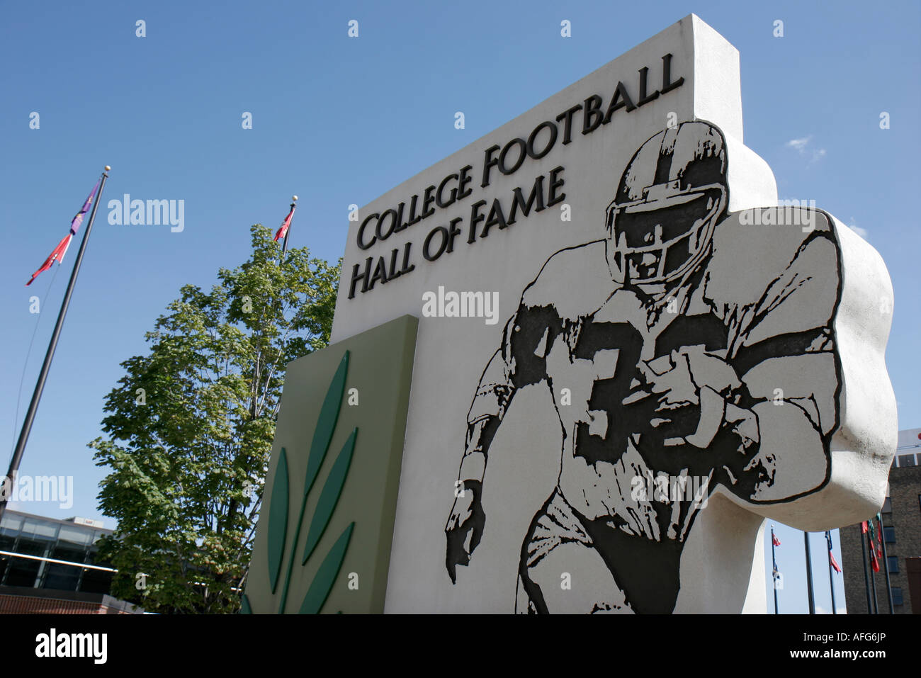 Indiana St. Joseph County, South Bend, St Joseph Street, College Football Hall of Fame, cartello d'ingresso, sport, atleta, IN070826030 Foto Stock