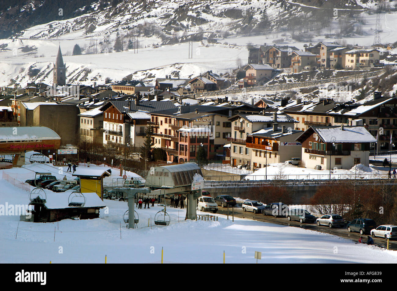 Val Cenis, Francia in inverno Foto Stock