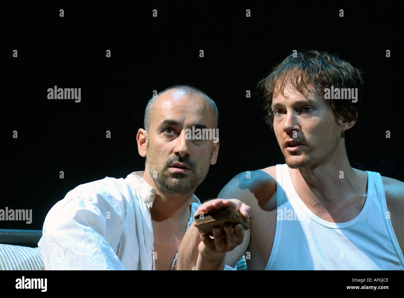 Stephen Noonan giocando Catesby e contrassegnare i prati come l'inverno in 5 11 da Edward Kemp, Chichester Festival Theatre, Sussex, Regno Unito. Foto Stock