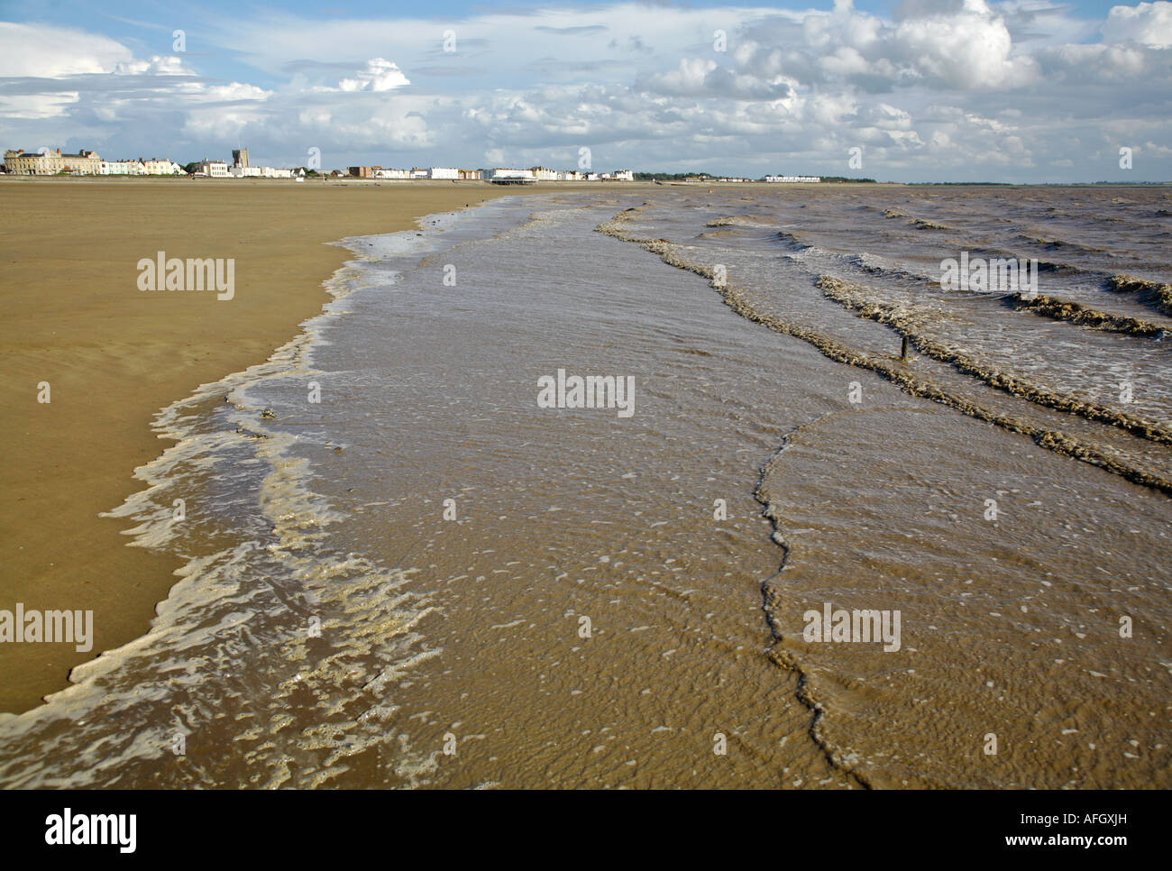Rising Tide a Burnham on sea in Somerset Foto Stock