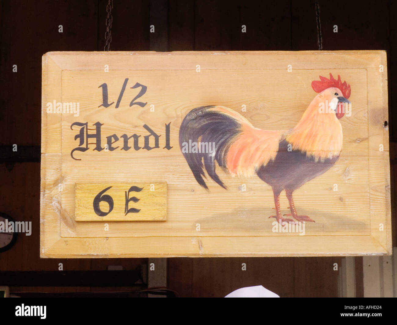 Monaco di Baviera - Festa della birra Oktoberfest prezzo di pollo Foto Stock