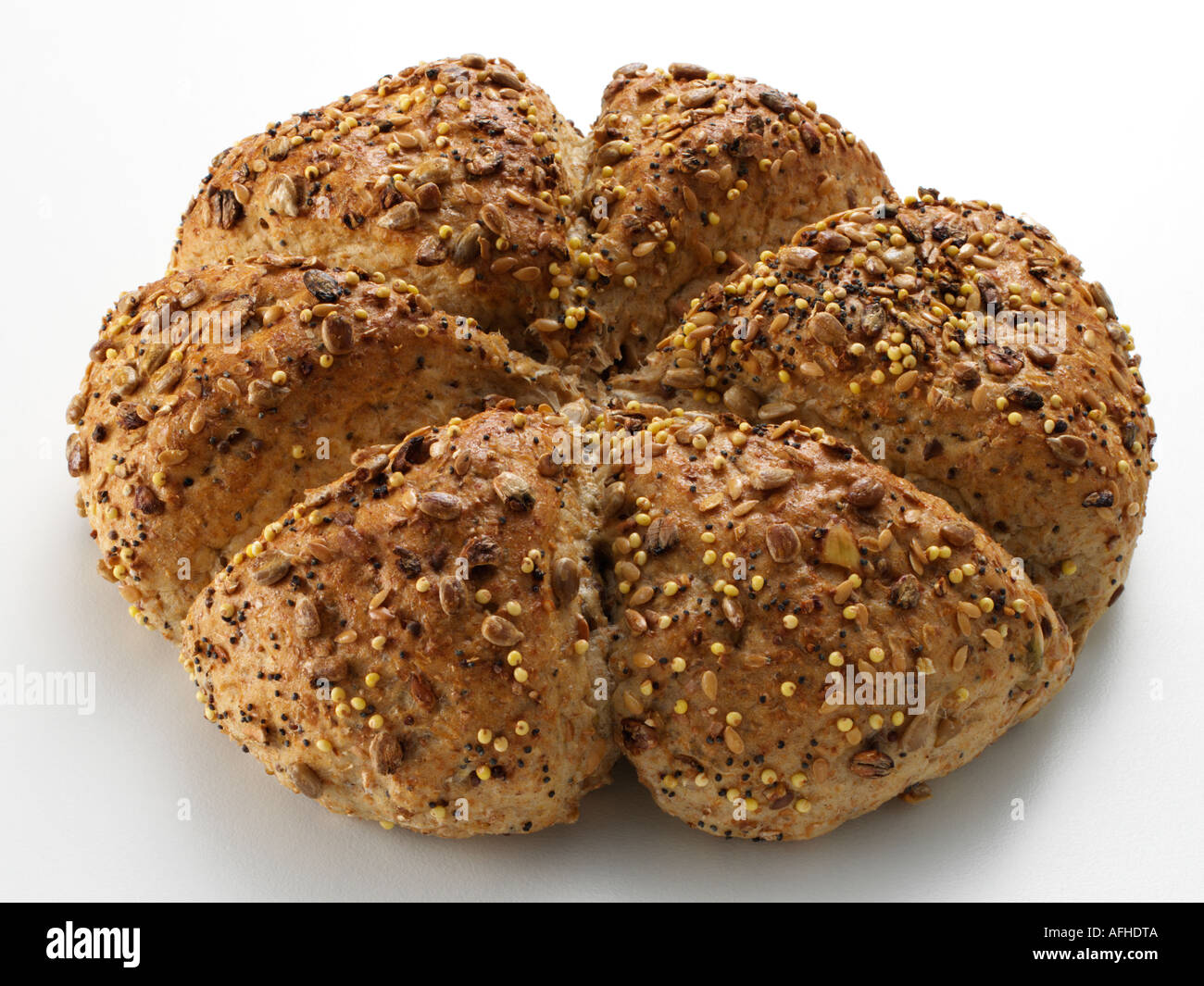 Sette semi di rotolo di corona pane Foto Stock