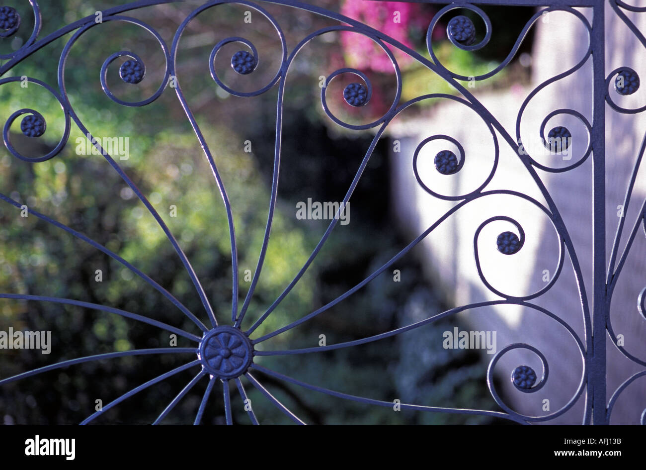 CAROLINA DEL SUD CHARLESTON cancelli in ferro battuto a Storica Charleston mansion Foto Stock