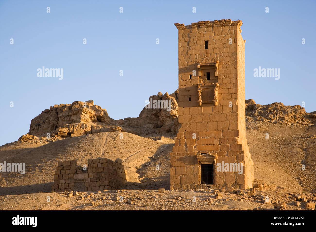 Le Torri di Yemliko a Palmyra, Siria. La città era al suo apice nel III secolo d.c. ma cadde in declino Foto Stock