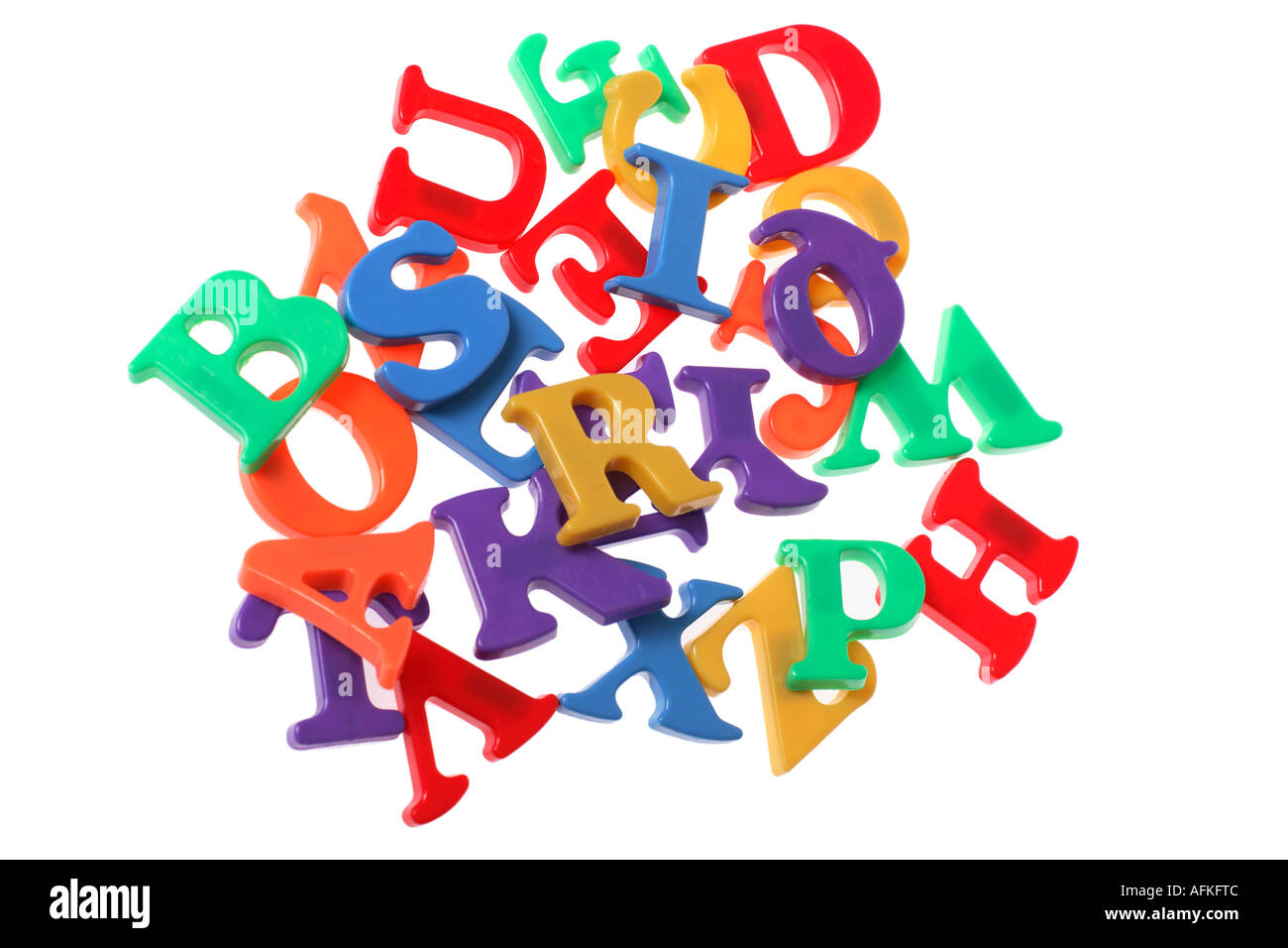 Alfabeto di plastica lettere Foto Stock