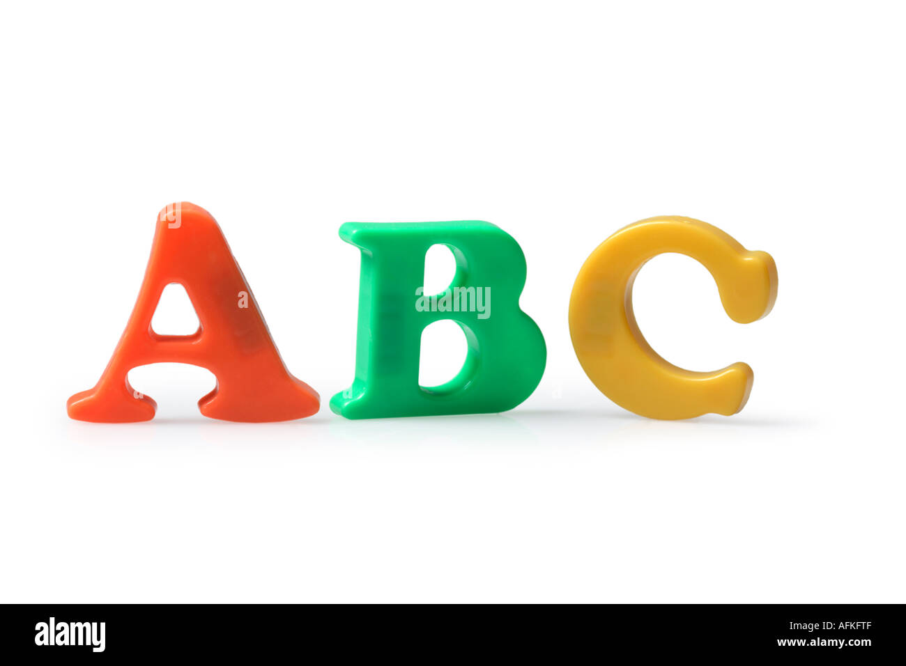Plastica lettere ABC Foto Stock