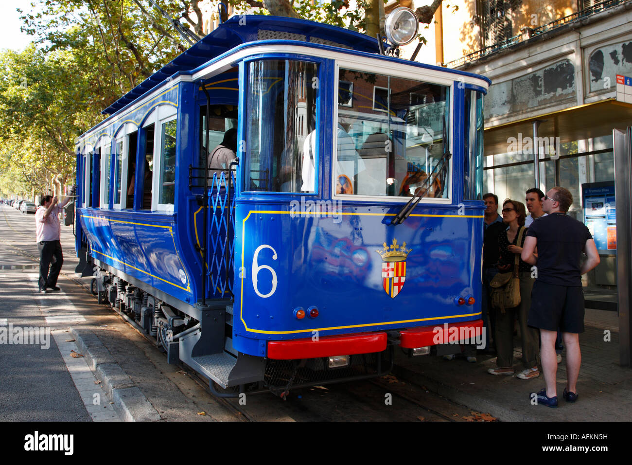 Tramvia Blau Barcellona Spagna europa Foto Stock