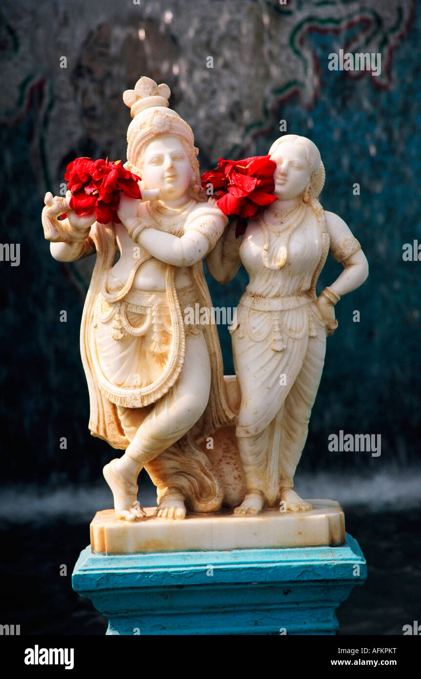Statua di Radha e Krishna Foto Stock