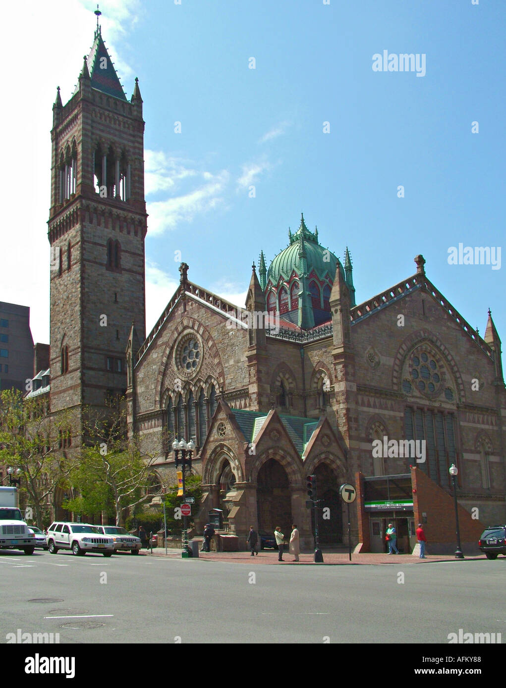 Chiesa della Trinità Copley Square città di Boston Massachusetts, STATI UNITI D'AMERICA Foto Stock