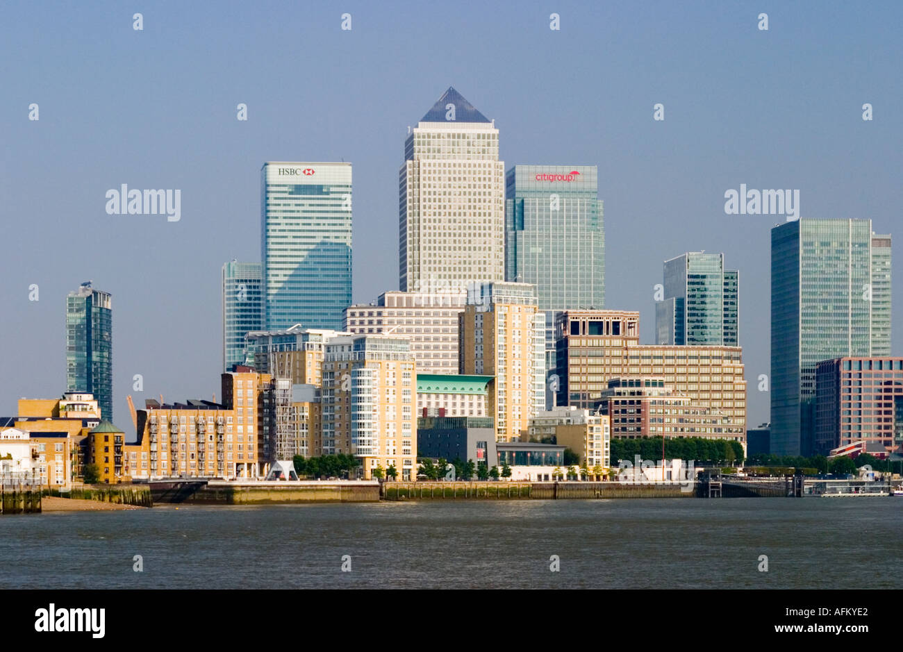 Canary Wharf a Londra Docklands Agosto 2005 Foto Stock