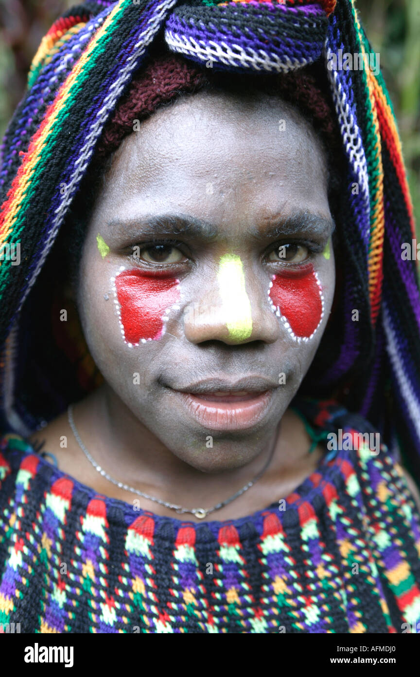 Tribeswoman, Papua Nuova Guinea Foto Stock