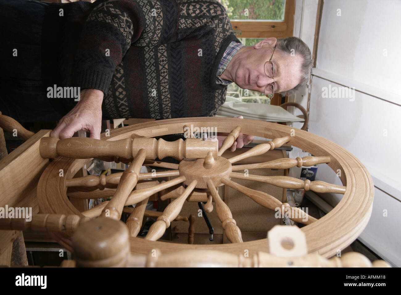 Rendendo le ruote di filatura a Melton Mobray Foto Stock