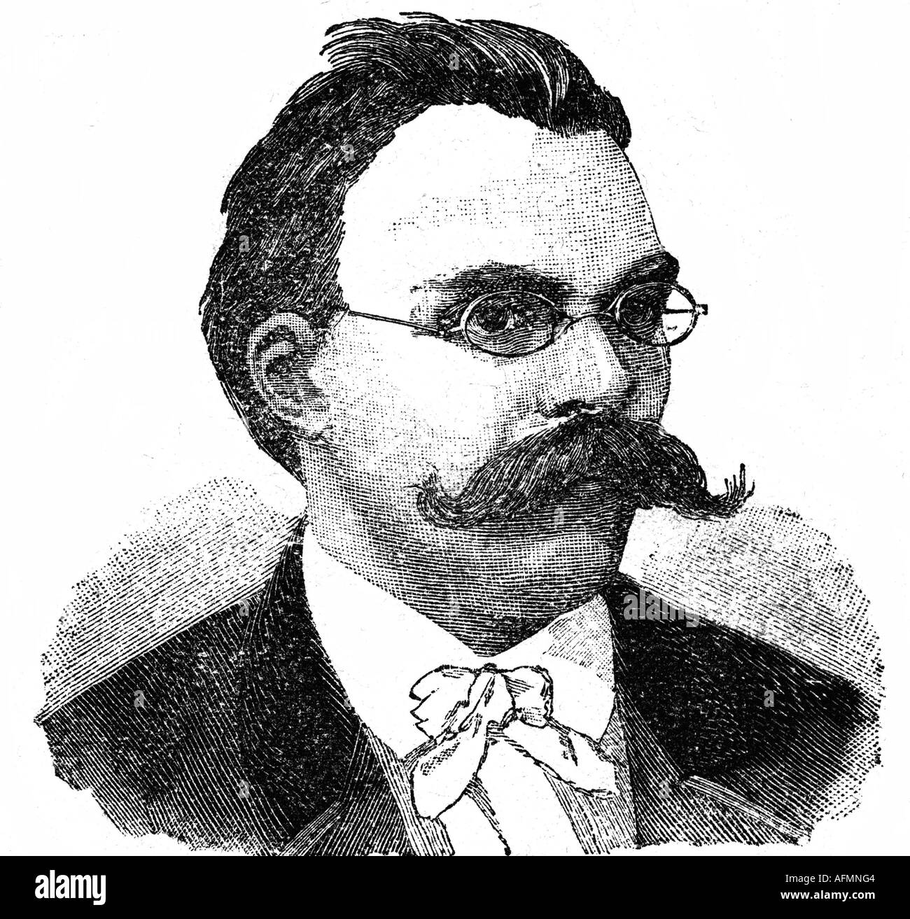 Nietzsche, Friedrich, 15.10.1844 - 25.8.1900, filosofo tedesco, ritratto, incisione, 19th secolo, , Foto Stock