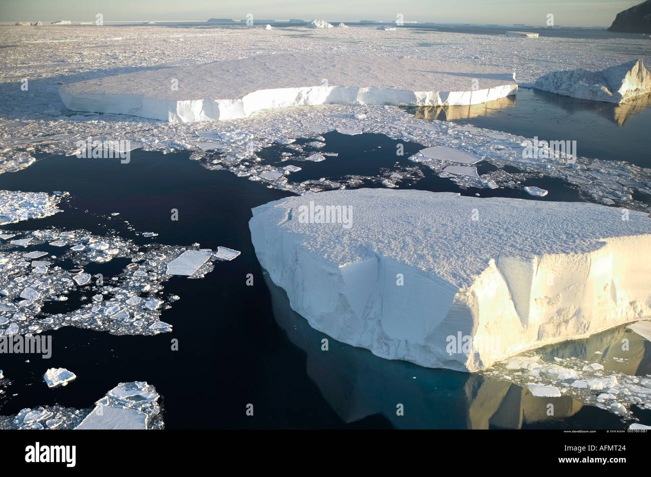 Ice floes a Cape Adare Antartide Foto Stock