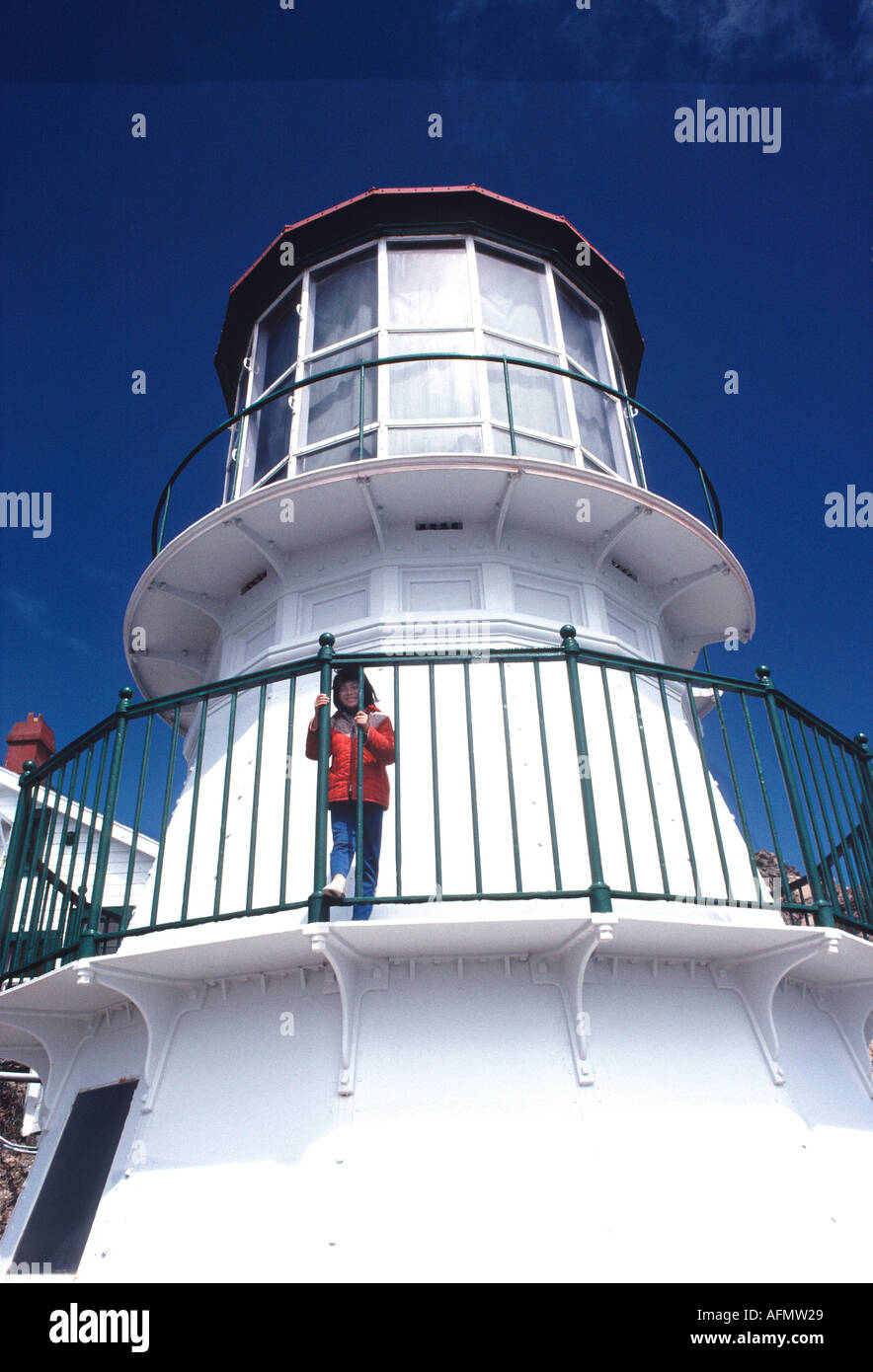9427 Point Reyes Lighthouse Point Reyes National Seashore Marin County California USA ragazza MR 1 Oceano Pacifico seahsore Foto Stock