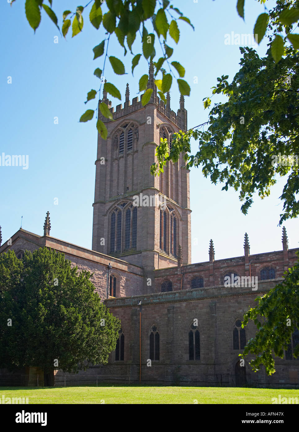 La Chiesa Parrocchiale di San Lorenzo, Ludlow, Shropshire, Inghilterra, Regno Unito Foto Stock