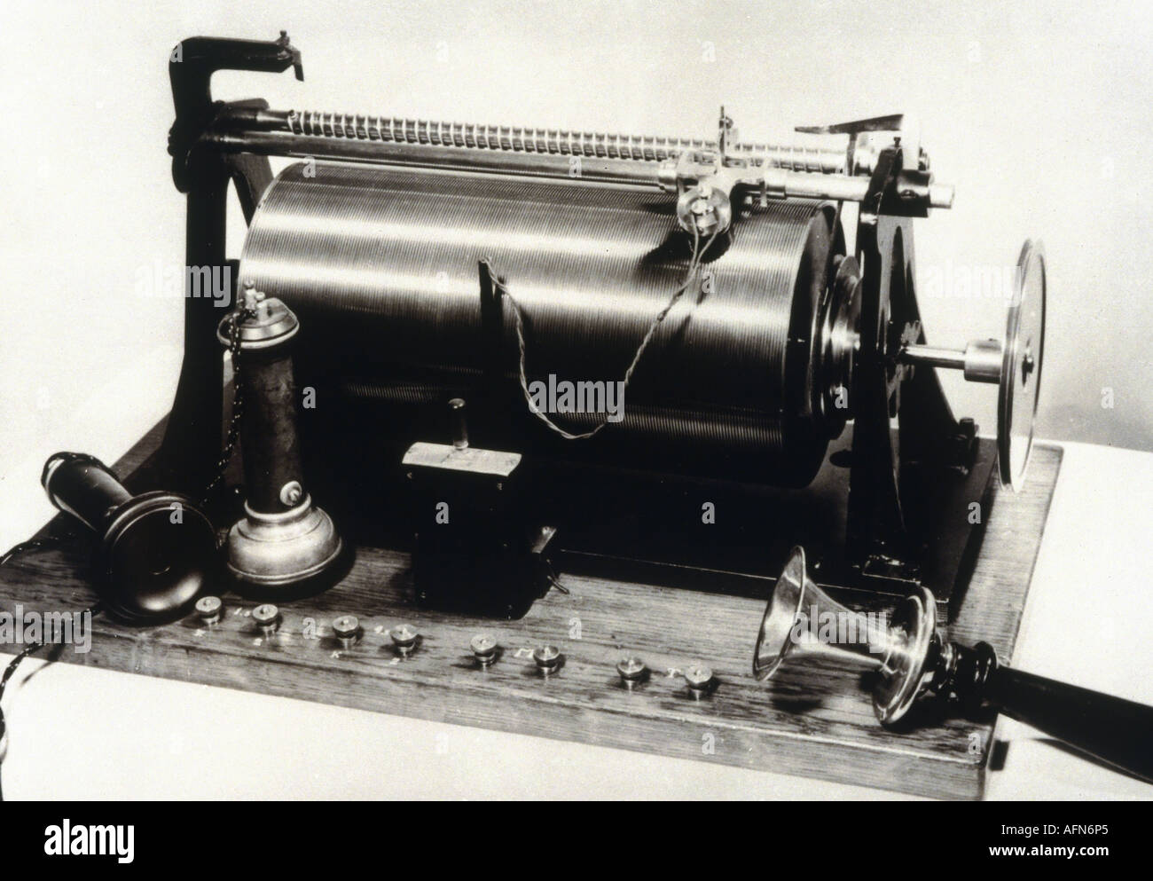 Posta, telegrafia, telegrafina, inventata da Valdemar Poulsen, 1898, techinics, 19th secolo, , Foto Stock