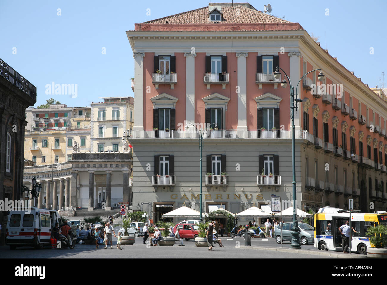 Gran Caffè Gambrinus a Napoli Italia Foto Stock