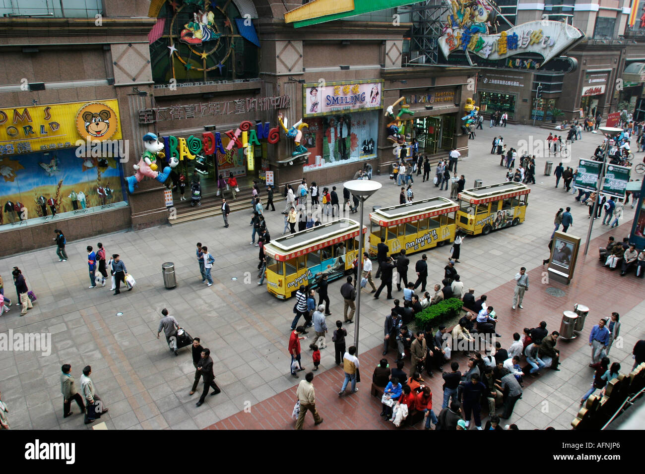 Vista dall'alto di Nanjing Road Foto Stock