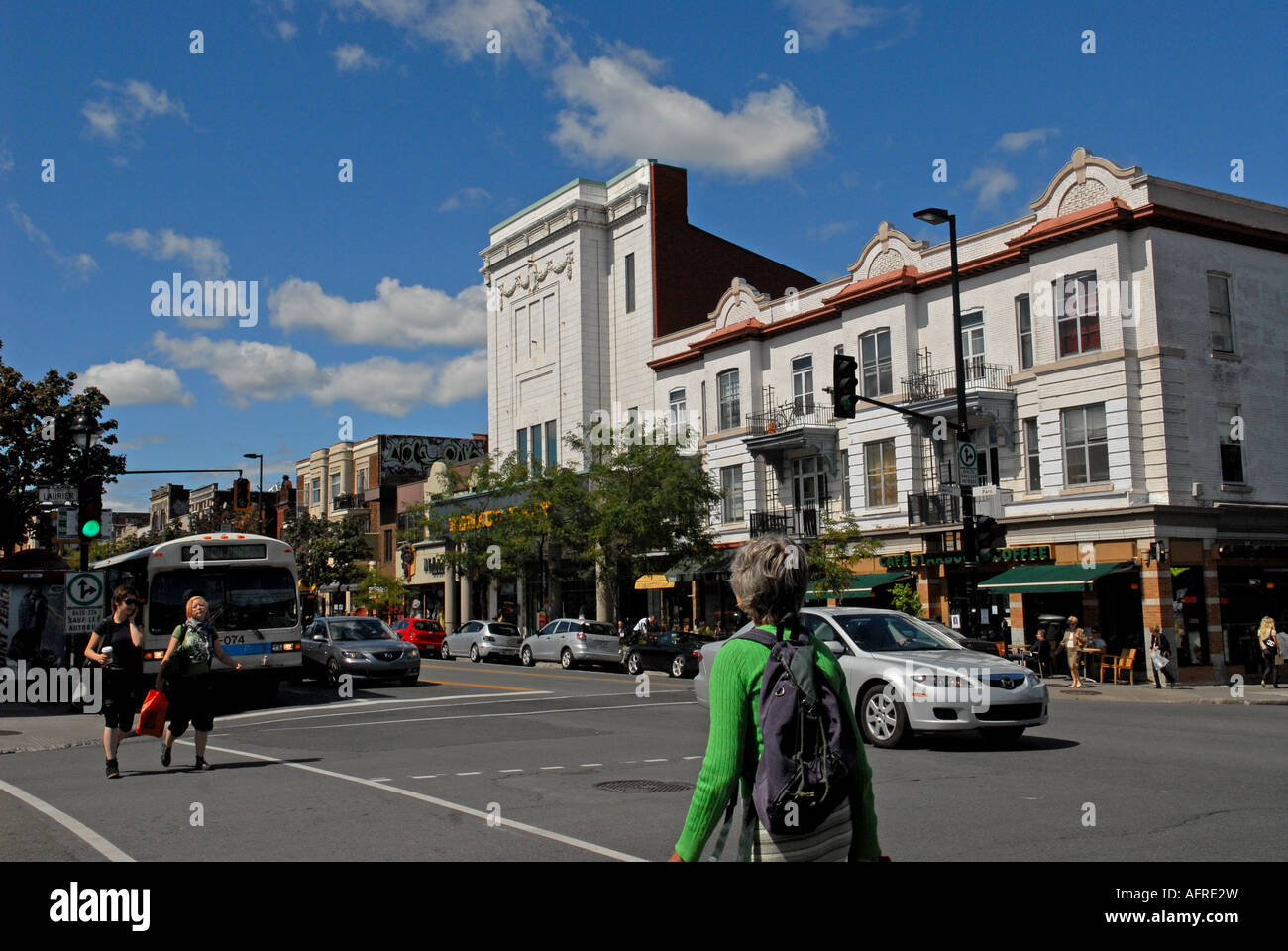 Park Avenue e Laurier intersezione Quebec Montreal Canada Foto Stock