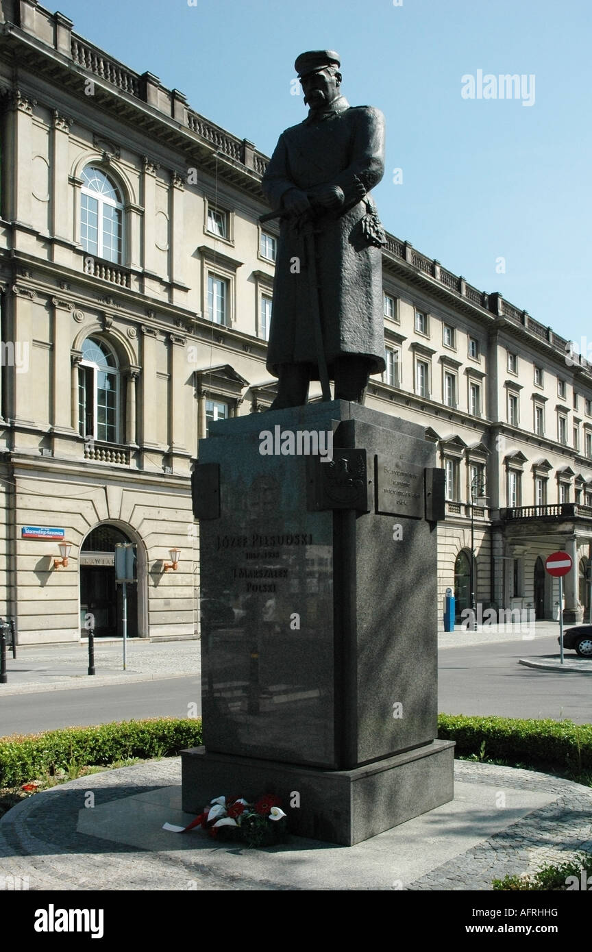 Jozef Pilsudski monumento, piazza Pilsudski a Varsavia, Polonia Foto Stock