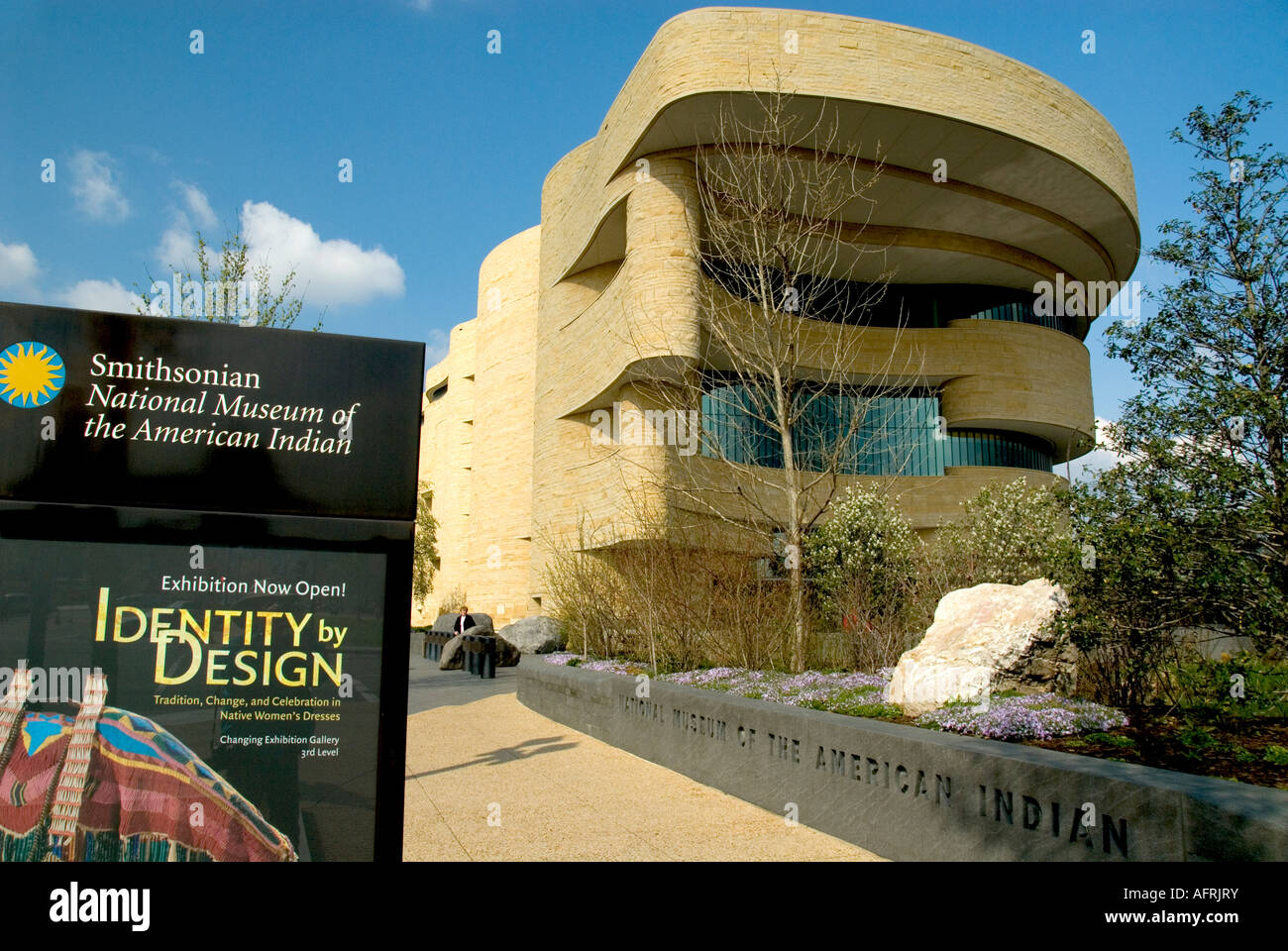 Lo Smithsonian National Museum of American Indian museum architettura DC di Washington DC USA National Mall Foto Stock