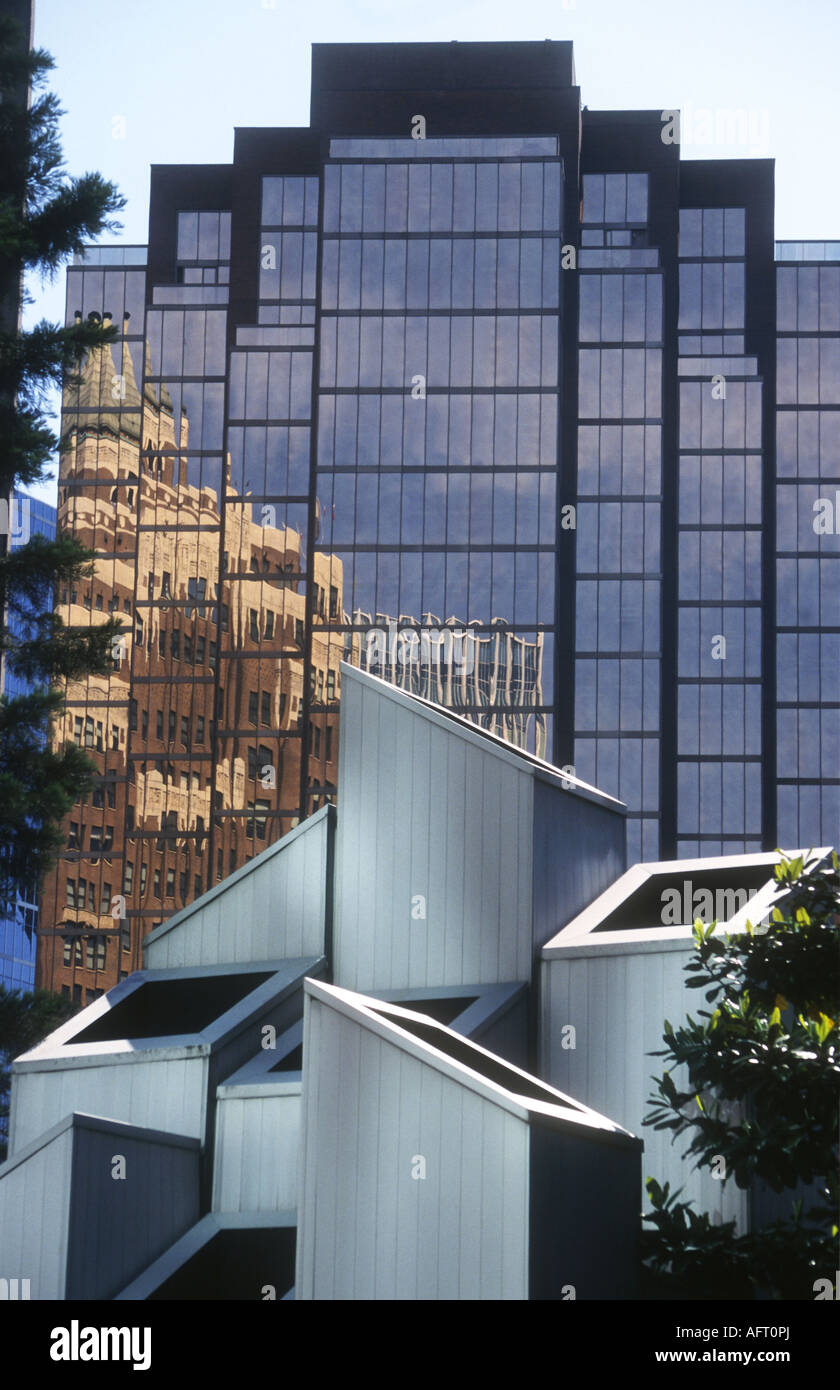 Vancouver British Columbia Canada downtown grattacielo riflessioni Foto Stock