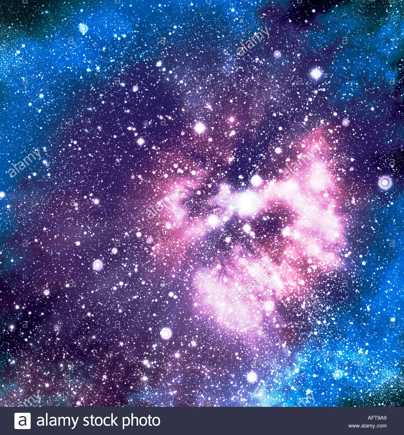 Supernova, spazio, stelle starfield Foto Stock