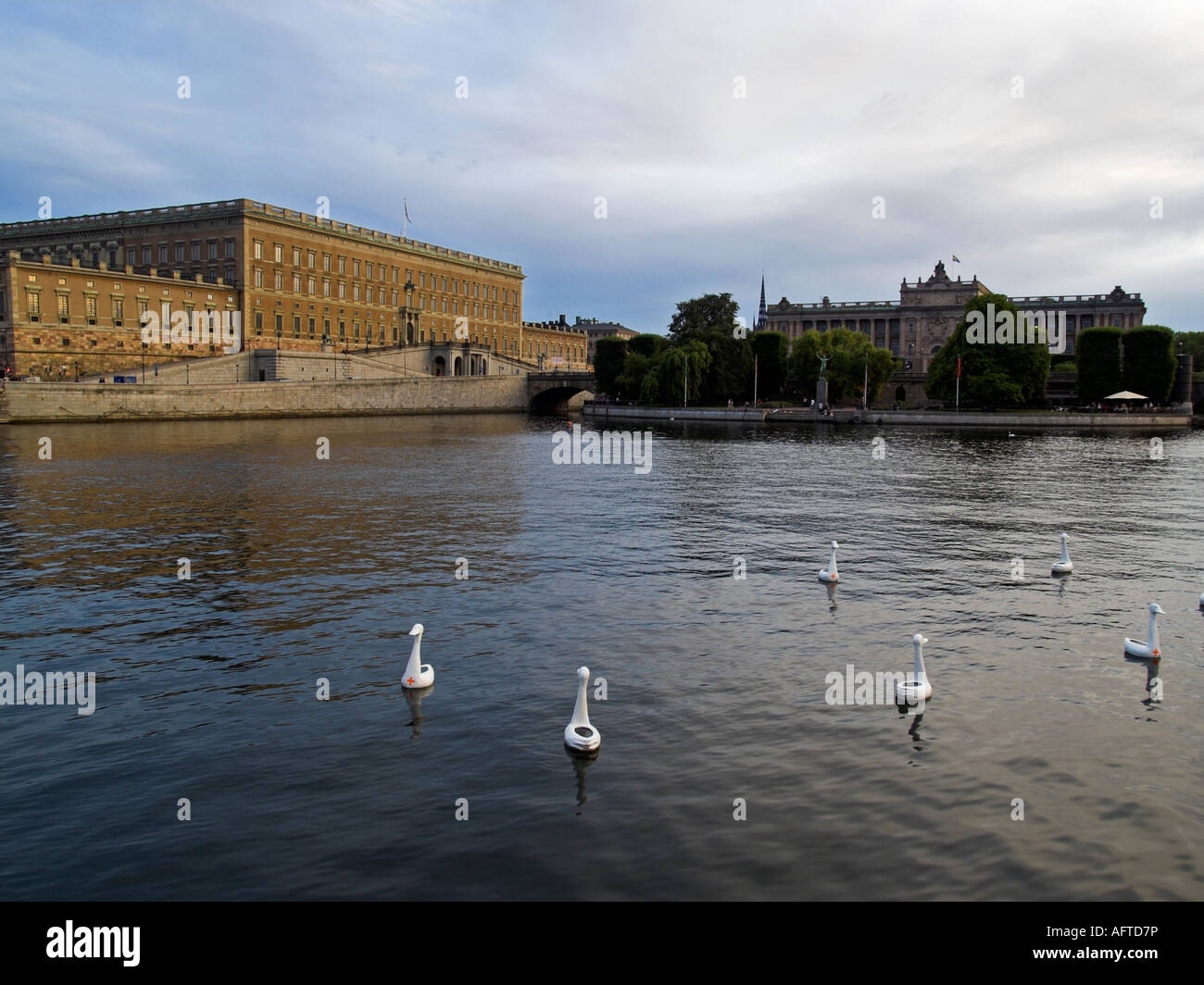 Vista su Palazzo Reale di Stoccolma. Foto Stock