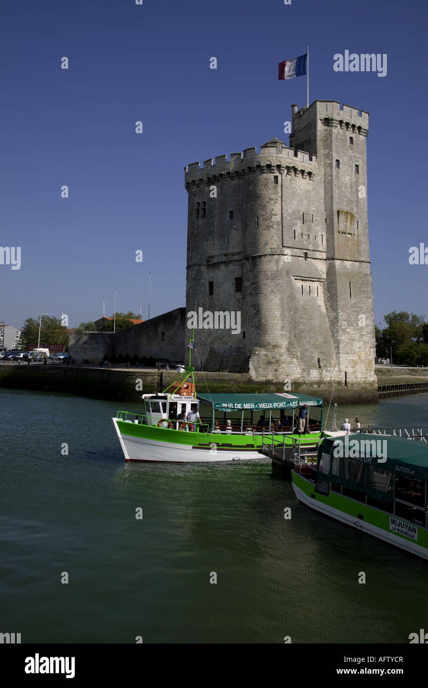 Tour St Nicolas, Saint Nicolas Tower Les Minimes porto di La Rochelle, Francia Foto Stock