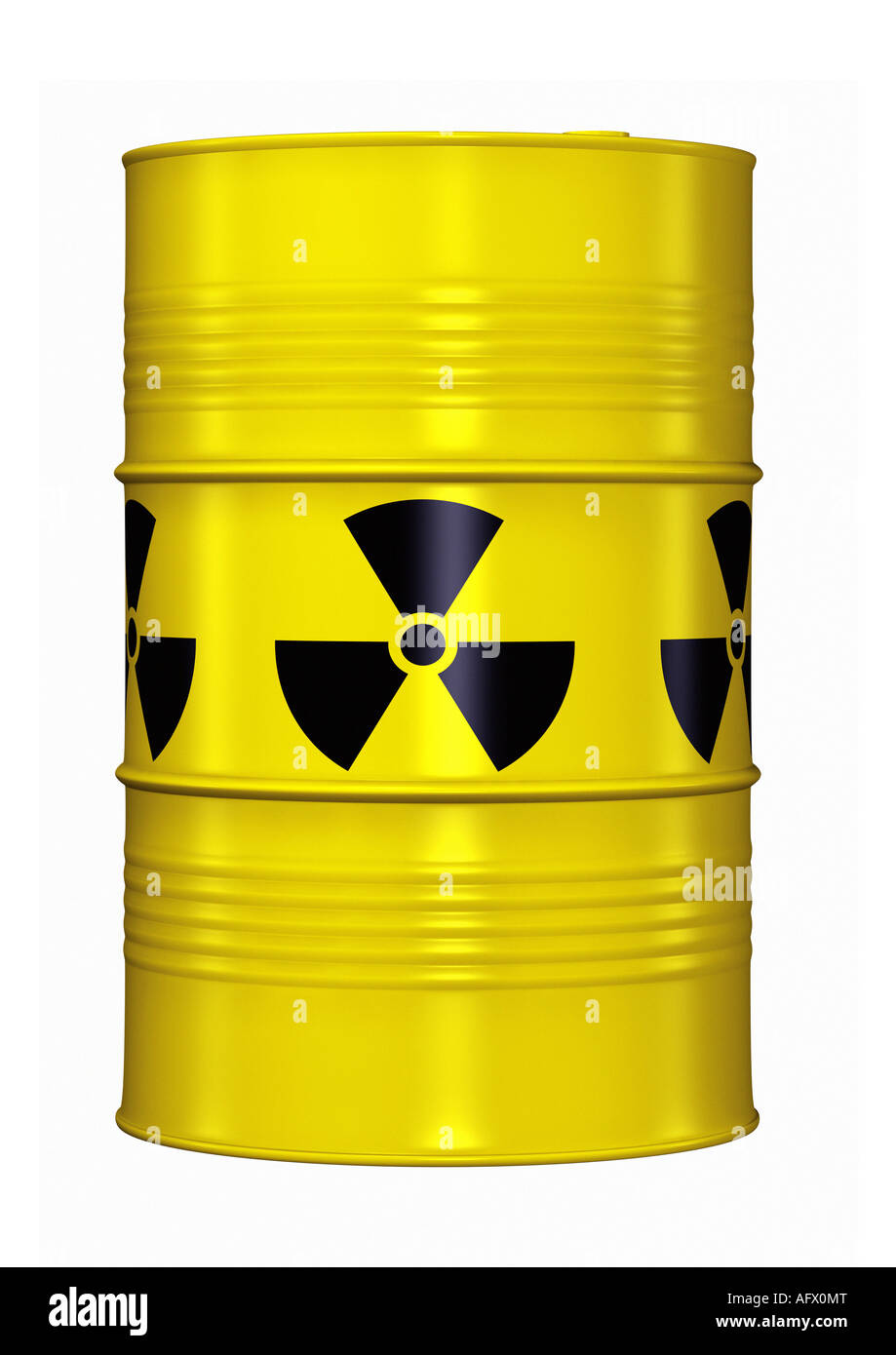 Canna palo con rifiuti nucleari Fass mit Atommüll Foto Stock