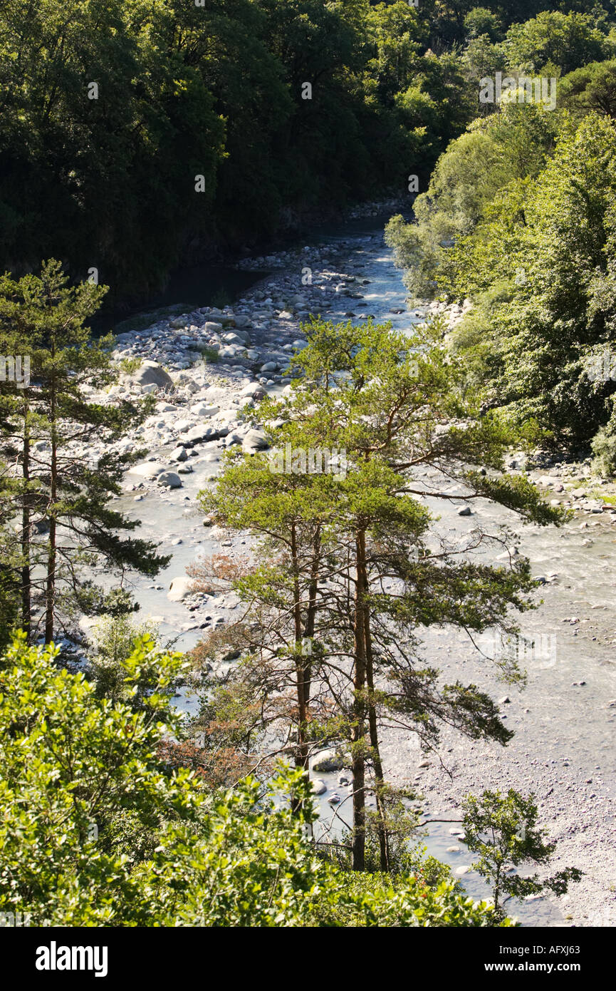Il fiume Tinee nella Alpes Maritimes, Francia, Europa Foto Stock