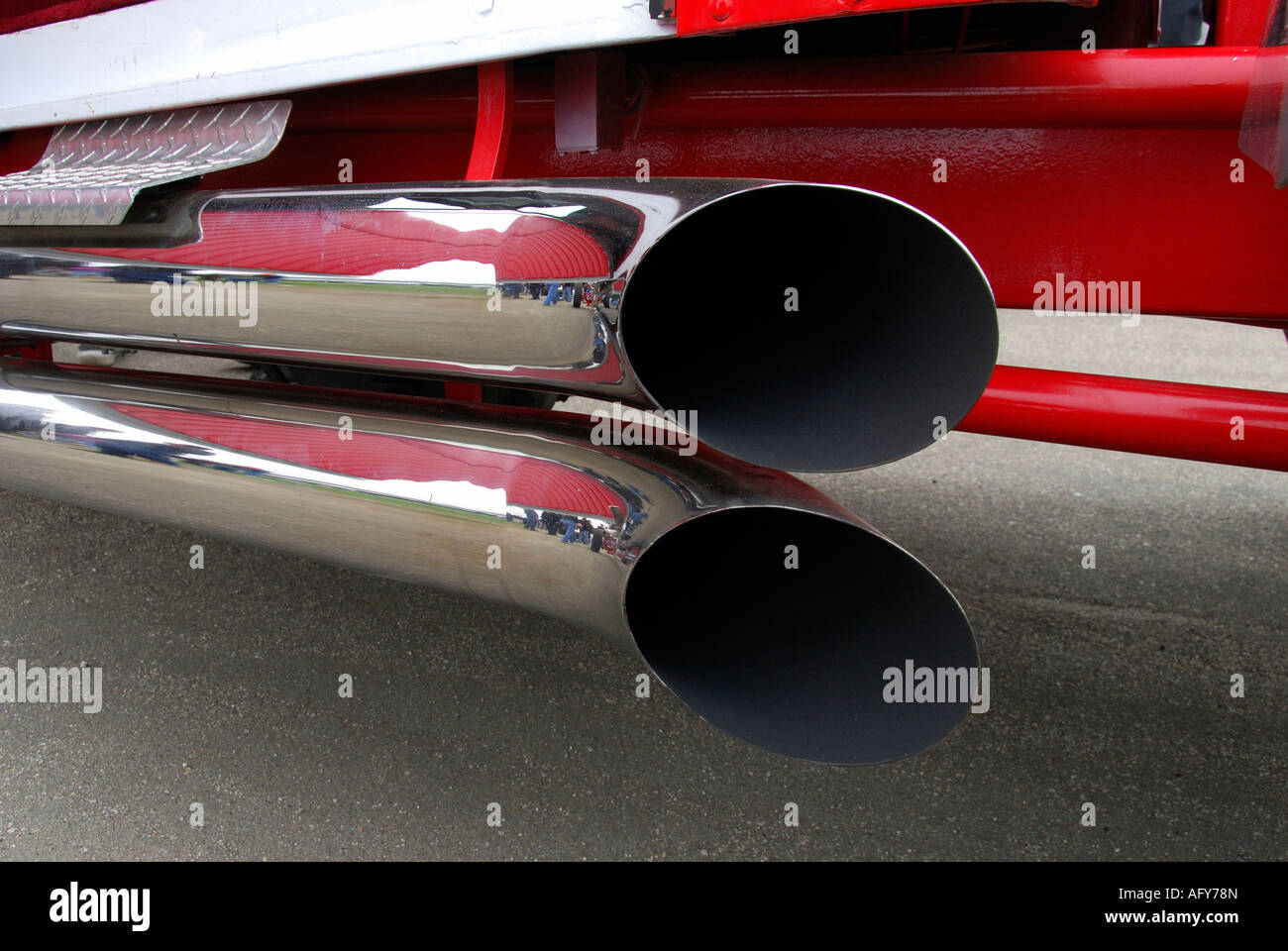 "^scarico emissioni dallo scarico di ^pickup truck, California' Foto Stock