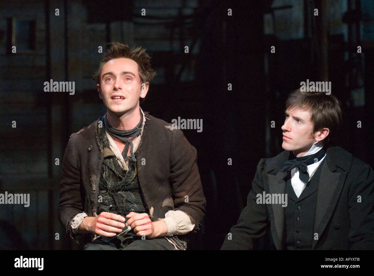 Scena da riprodurre la vita e i tempi del Nicholas Nickleby di Charles Dickens, Chichester Festival Theatre, luglio 2006. Foto Stock Scena da riprodurre la vita e i tempi del Nicholas Nickleby di Charles Dickens, Chichester Festival Theatre, luglio 2006. Foto Stock