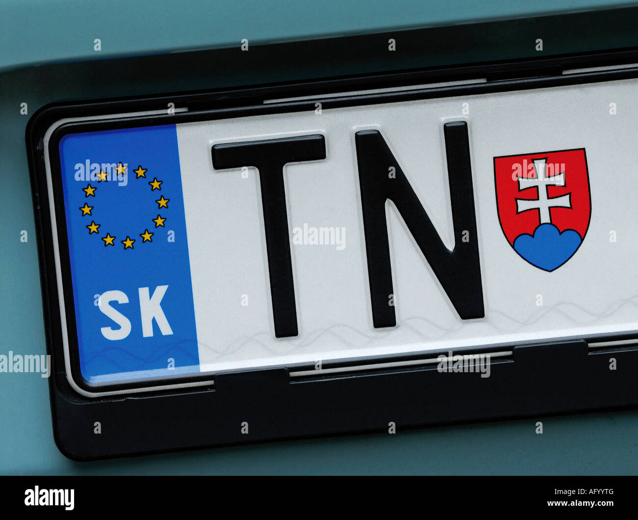 Targa DELLA REPUBBLICA SLOVACCA AUTO Foto stock - Alamy