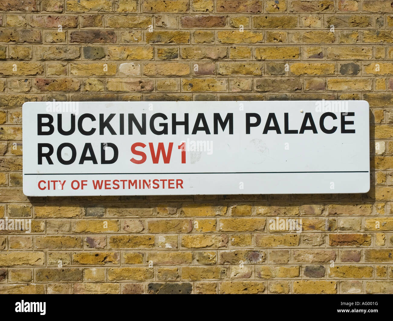 Buckingham Palace Road sign in Londra Foto Stock