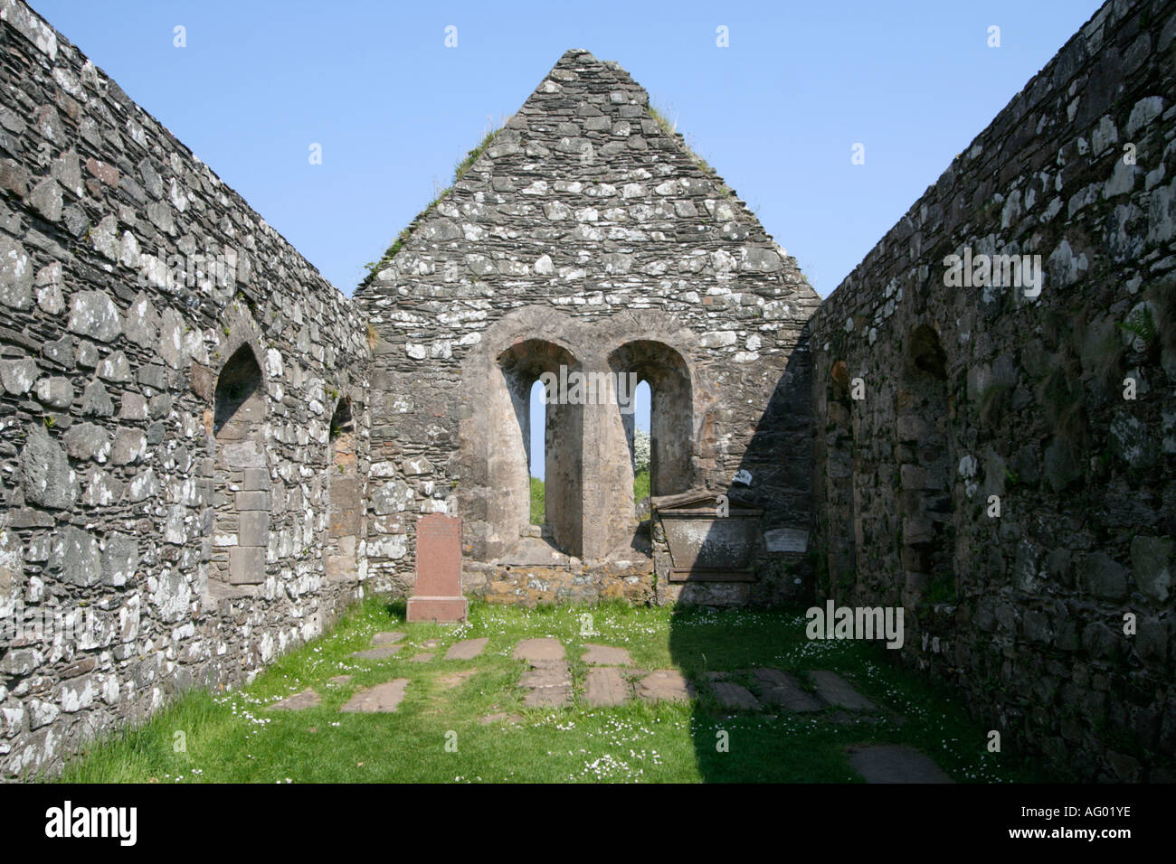 Cappella kildalton interno islay di Islay Scozia UK GB Foto Stock