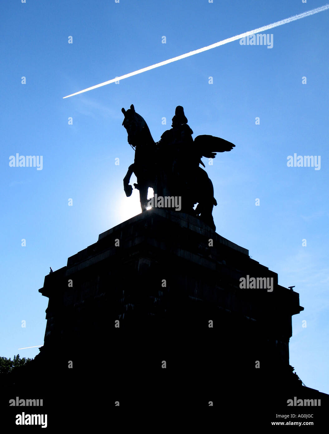 Germania Koblenz statua dell'Imperatore Guglielmo 1 Foto Stock