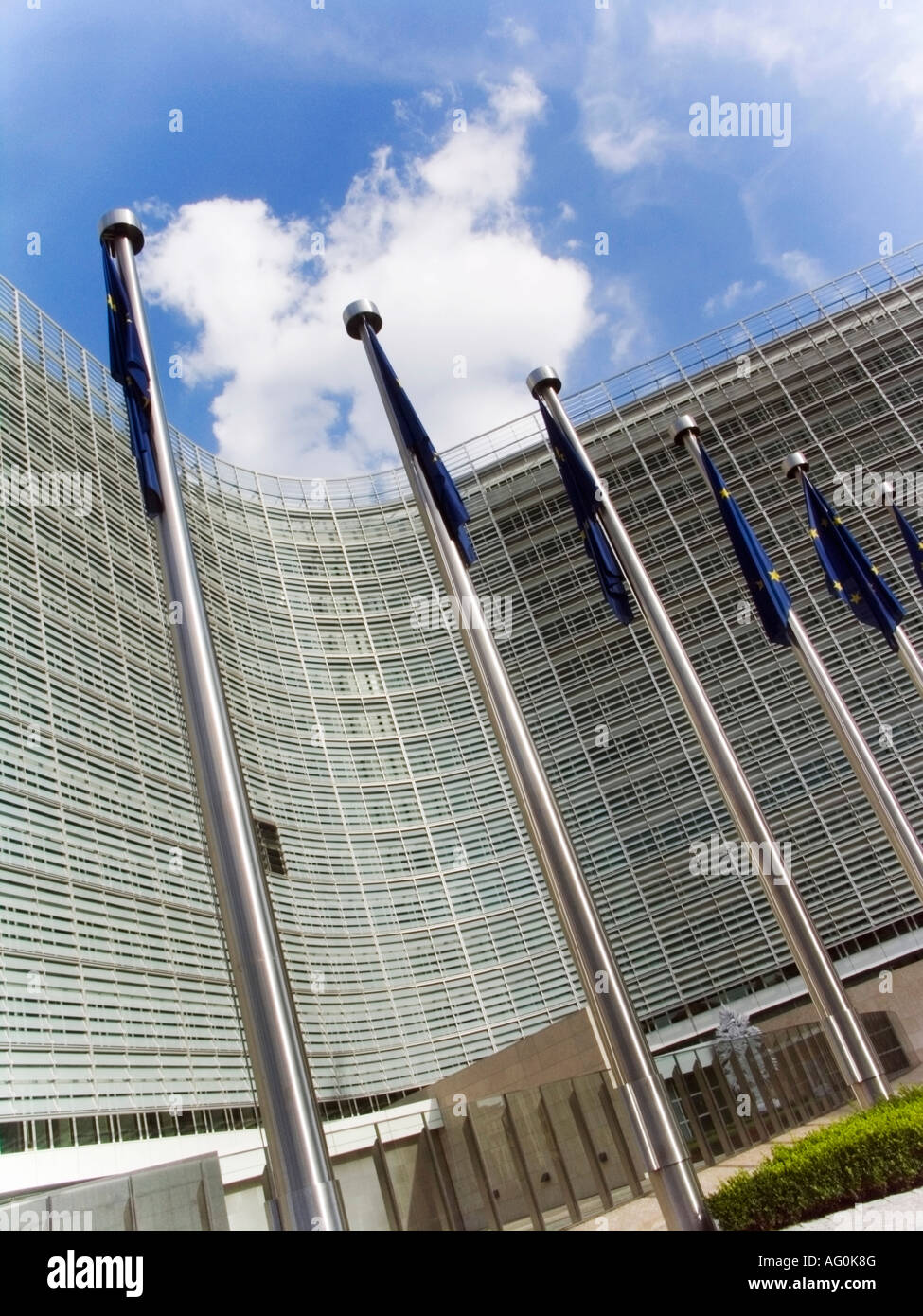 L'edificio Berlaymont a Schuman platz Rue de la Loi a Bruxelles Belgio è la sede centrale della Commissione europea Foto Stock