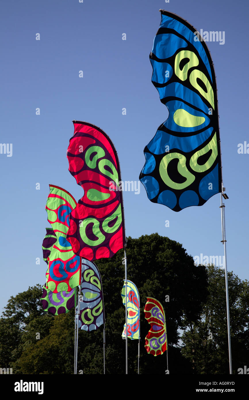 Banner a Guilfest. Guildford Festival di musica, Surrey, Inghilterra Foto Stock