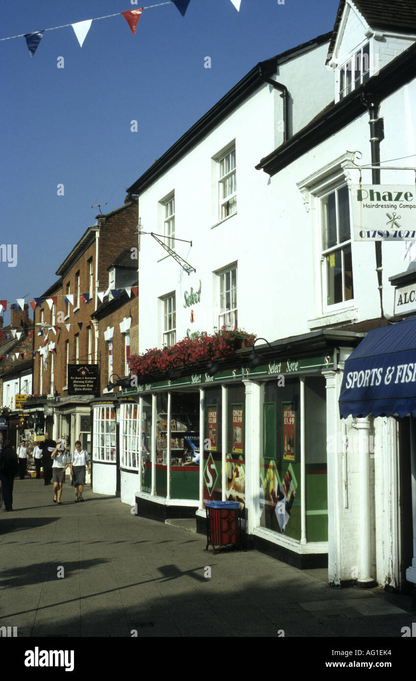 High Street, Alcester Warwickshire, Inghilterra, Regno Unito Foto Stock