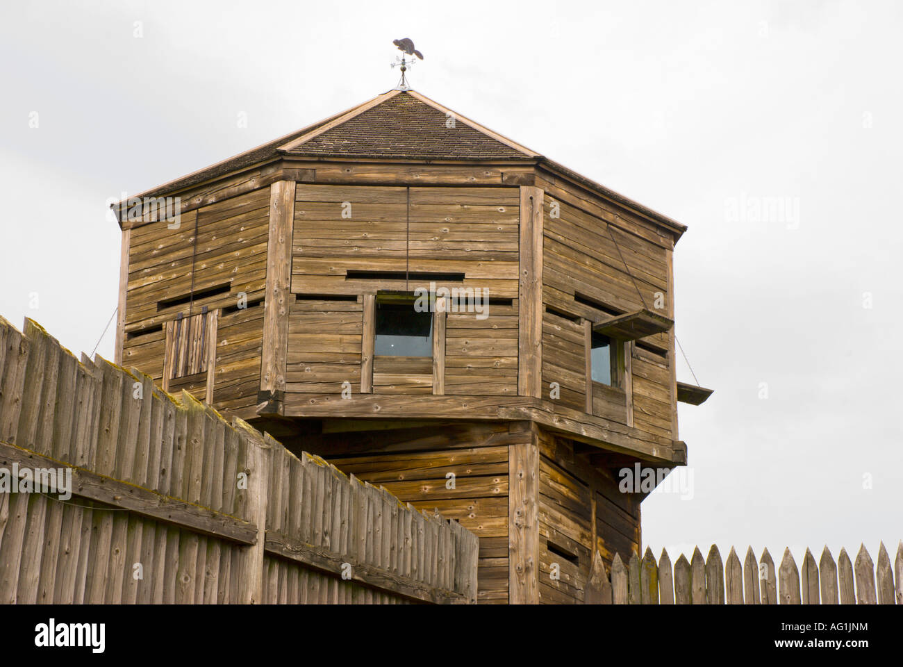 Il bastione a Fort Vancouver National Historic Site Vancouver Washington Foto Stock