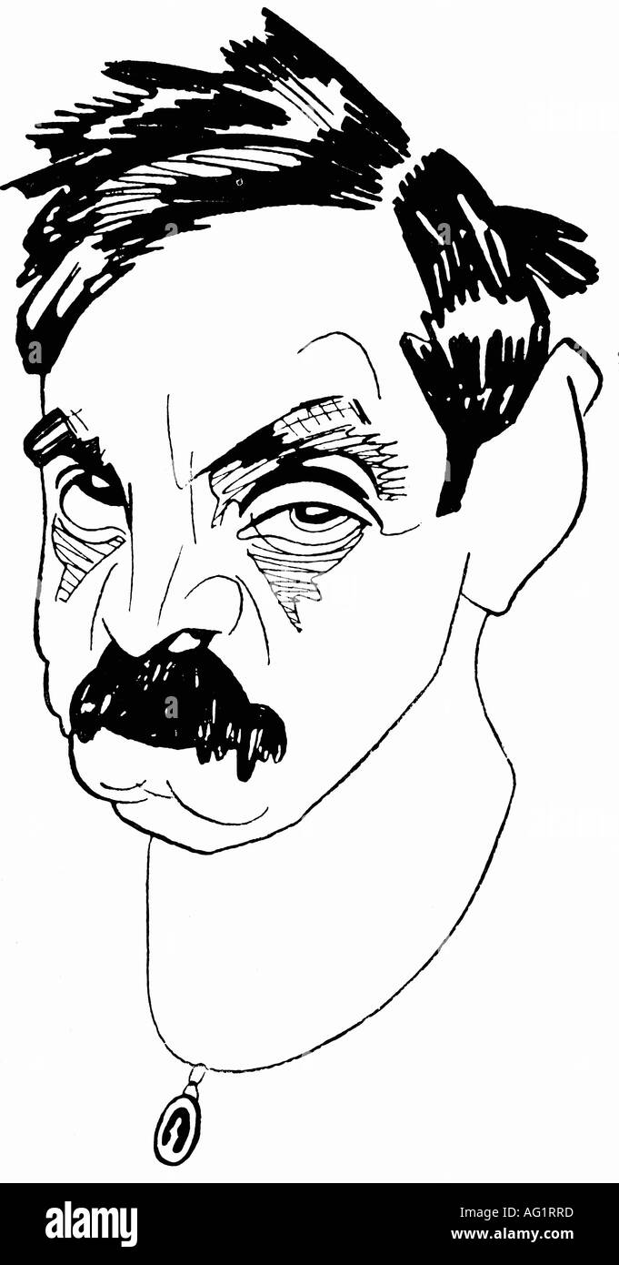 Wassermann, Jakob, 10.3.1873 - 1.1.1934, autore/scrittore tedesco, ritratto, caricatura, disegno, Foto Stock
