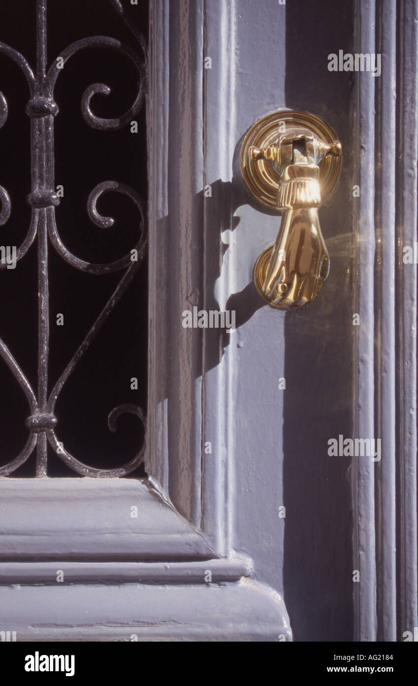 Grecia Creete manopola dello sportello a Rethymnon Foto Stock