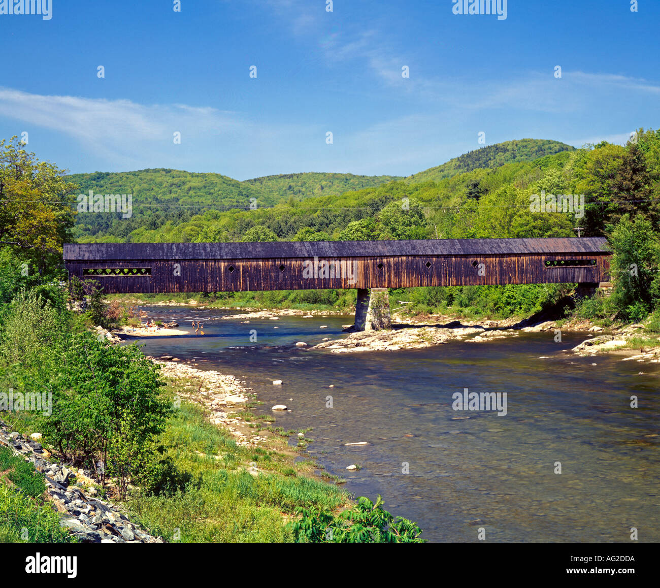 West Dummerston ponte coperto in Vermont USA Foto Stock