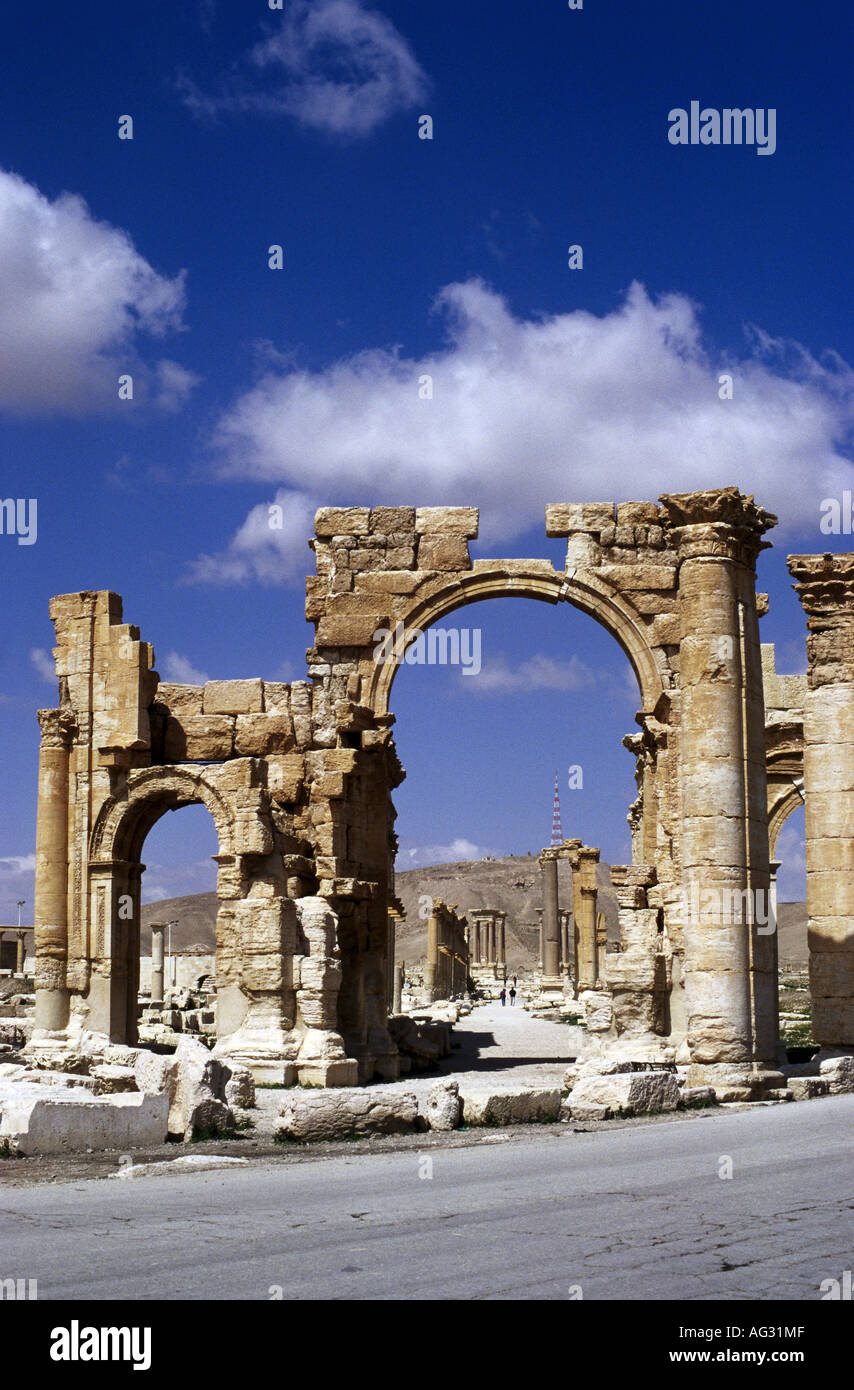 Geografia / viaggi, Siria, Palmyra, edifici, Adriano s Gate, II o III secolo d.c. , Additional-Rights-Clearance-Info-Not-Available Foto Stock