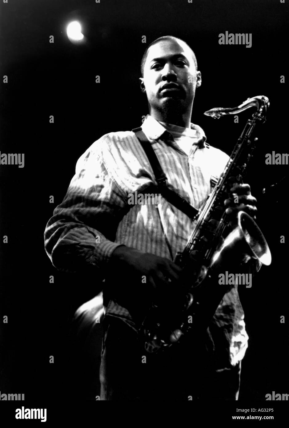 Blake, Ron, musicista americano, (Jazz), suonando sassofono, a metà lunghezza, performance dal vivo, Stoccarda, aprile 1996, Foto Stock