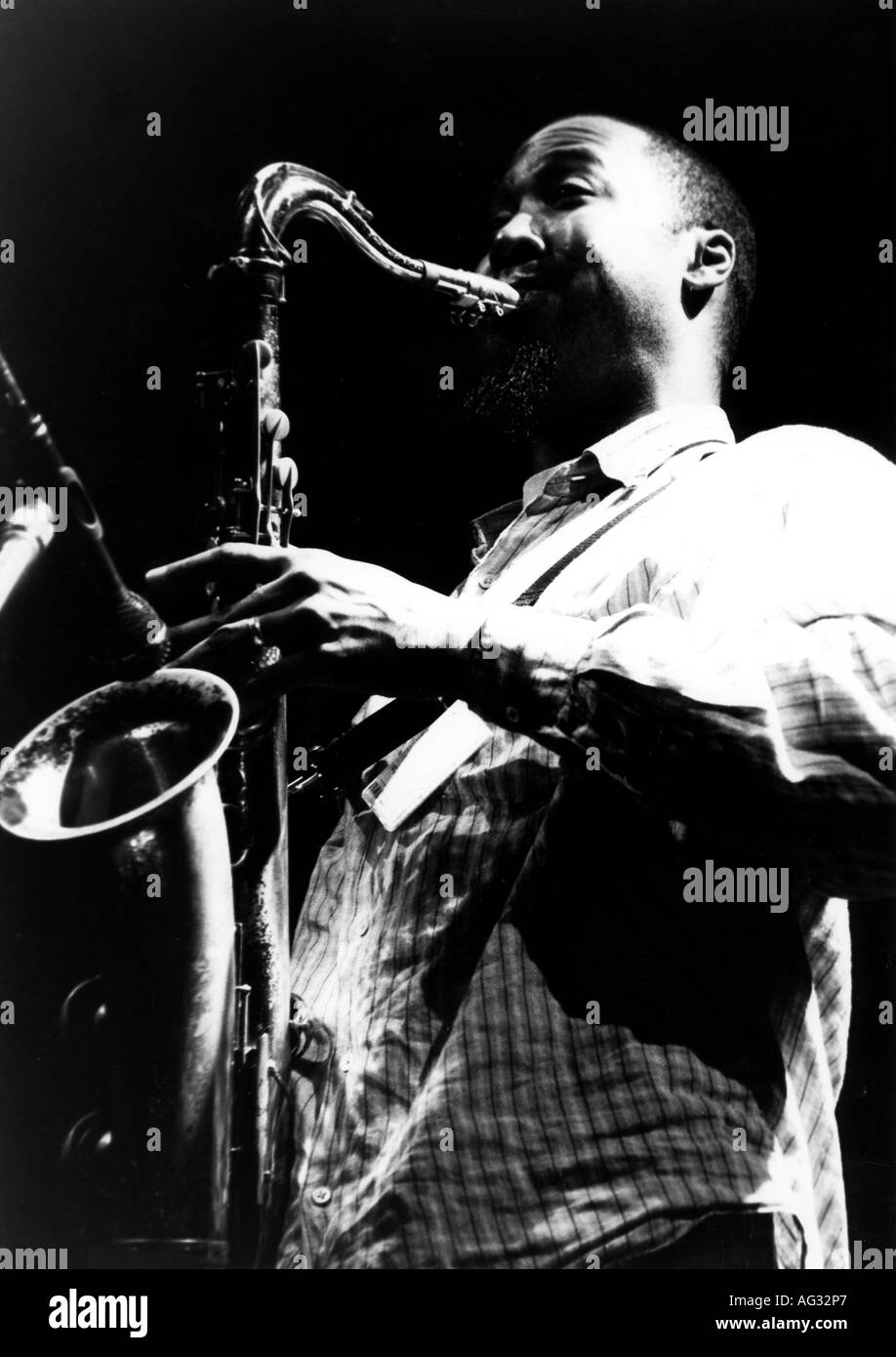 Blake, Ron, musicista americano, (Jazz), suonando sassofono, a metà lunghezza, performance dal vivo, Stoccarda, aprile 1996, Foto Stock
