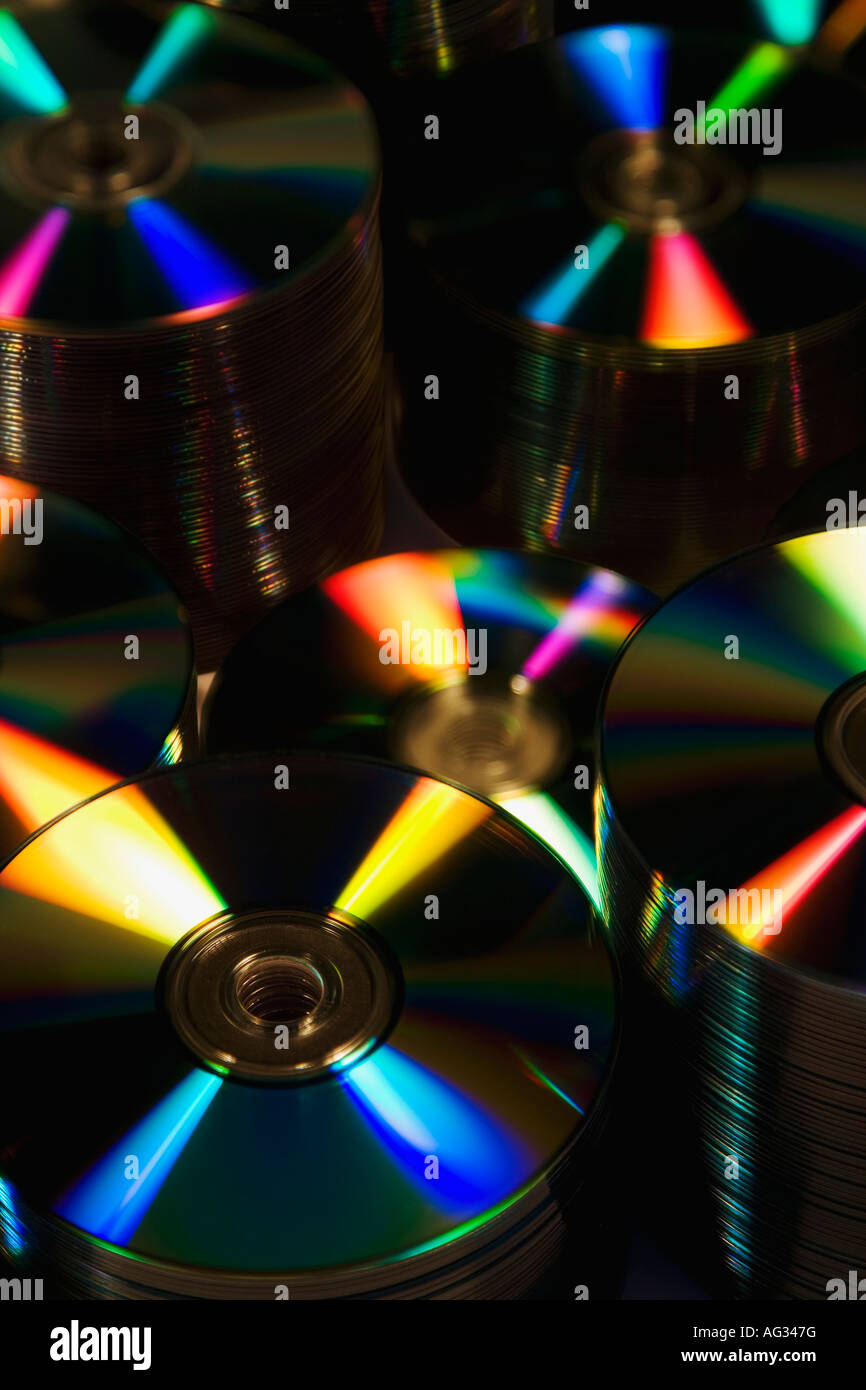 Pile di compact disc Foto Stock